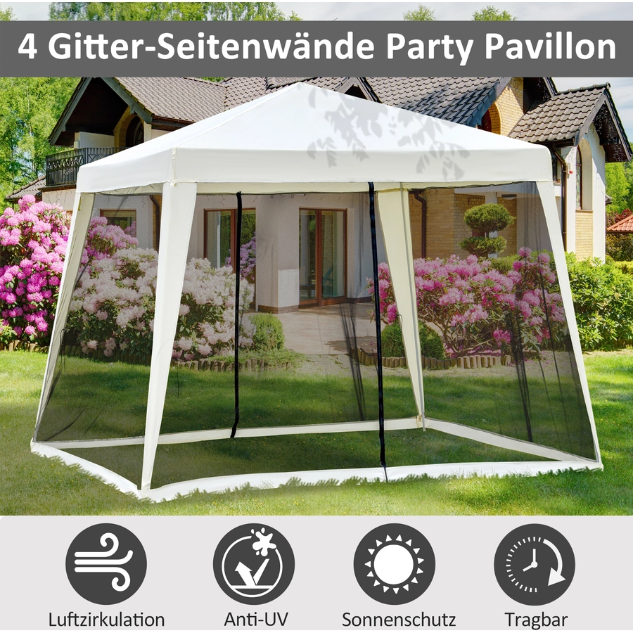 Outsunny Pavillon mit Moskitonetz beige