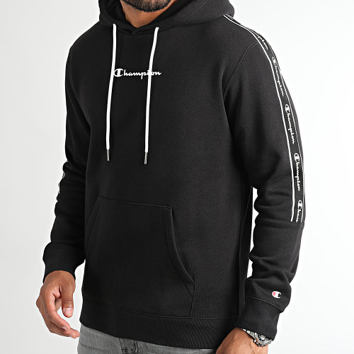 Sweat Capuche A Bandes 217829 Noir