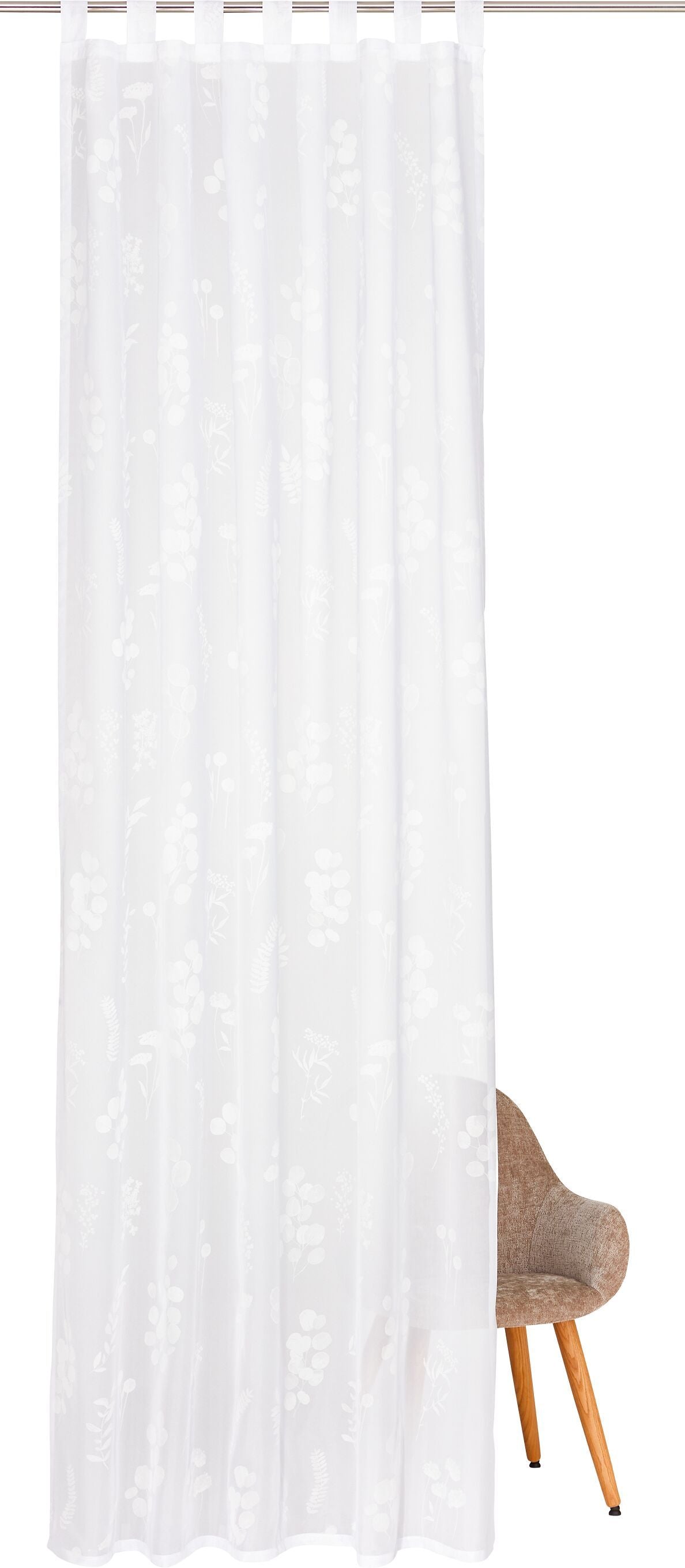 LETIZIA Fertigvorhang Tag - Weiss / B: 150.0 cm x H: 270.0 cm