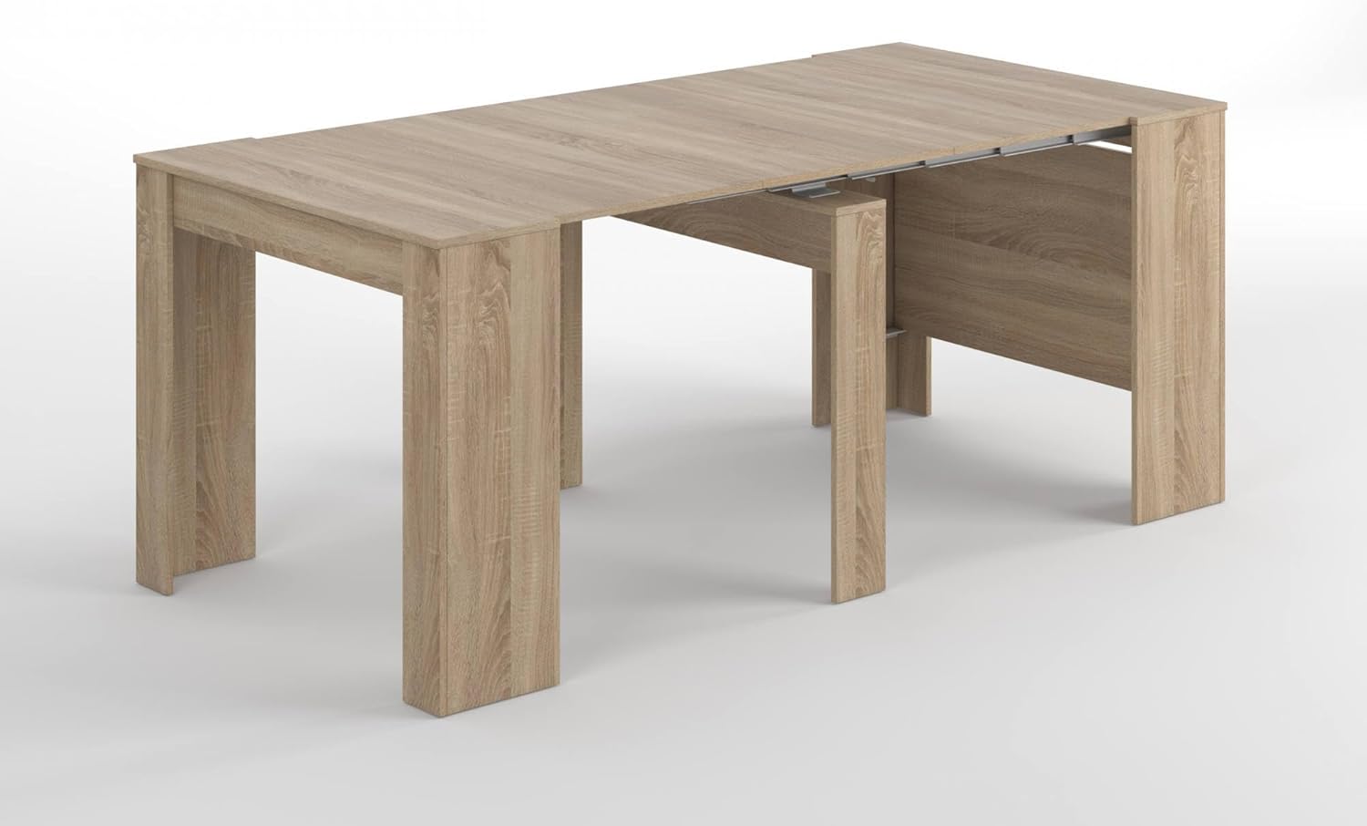 Dmora - Ausziehbarer Tisch Compton, ausziehbarer Esstisch, Tisch mit Mehrzweckverlängerungen, ausziehbar auf bis zu 10 Sitzplätze, 51/237 x 90 x 78 cm, Eiche
