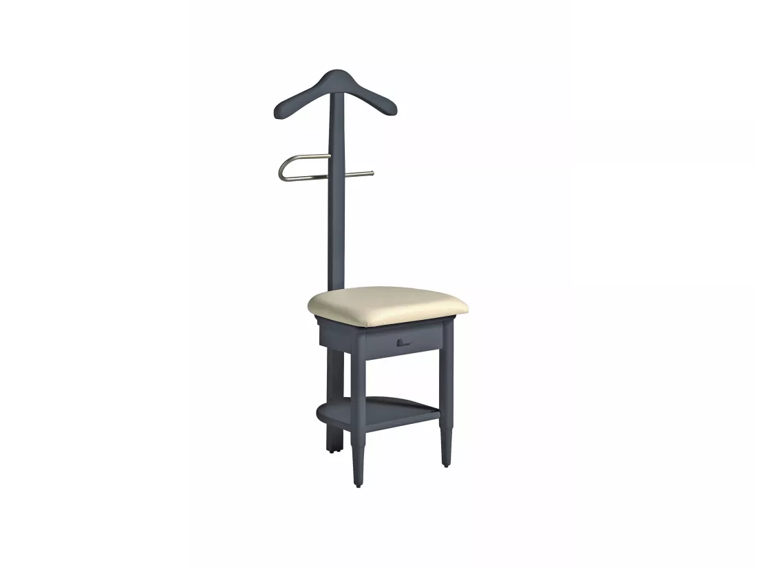 Valet de nuit - H115cm x L45cm x P41cm - hêtre massif gris graphite - Stanza