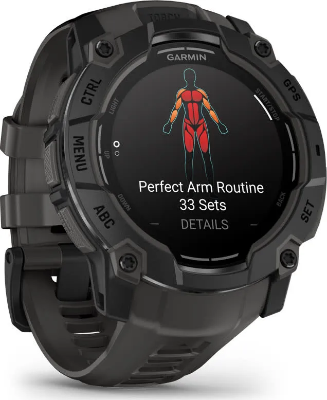 Garmin Instinct 3 AMOLED, 50mm Black Bezel With Charcoal Band