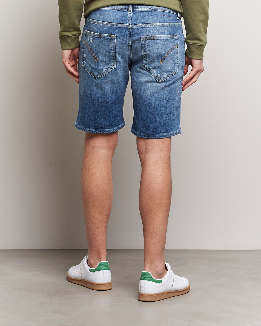 Dondup Derek Destroyed Denim Shorts Medium Blue