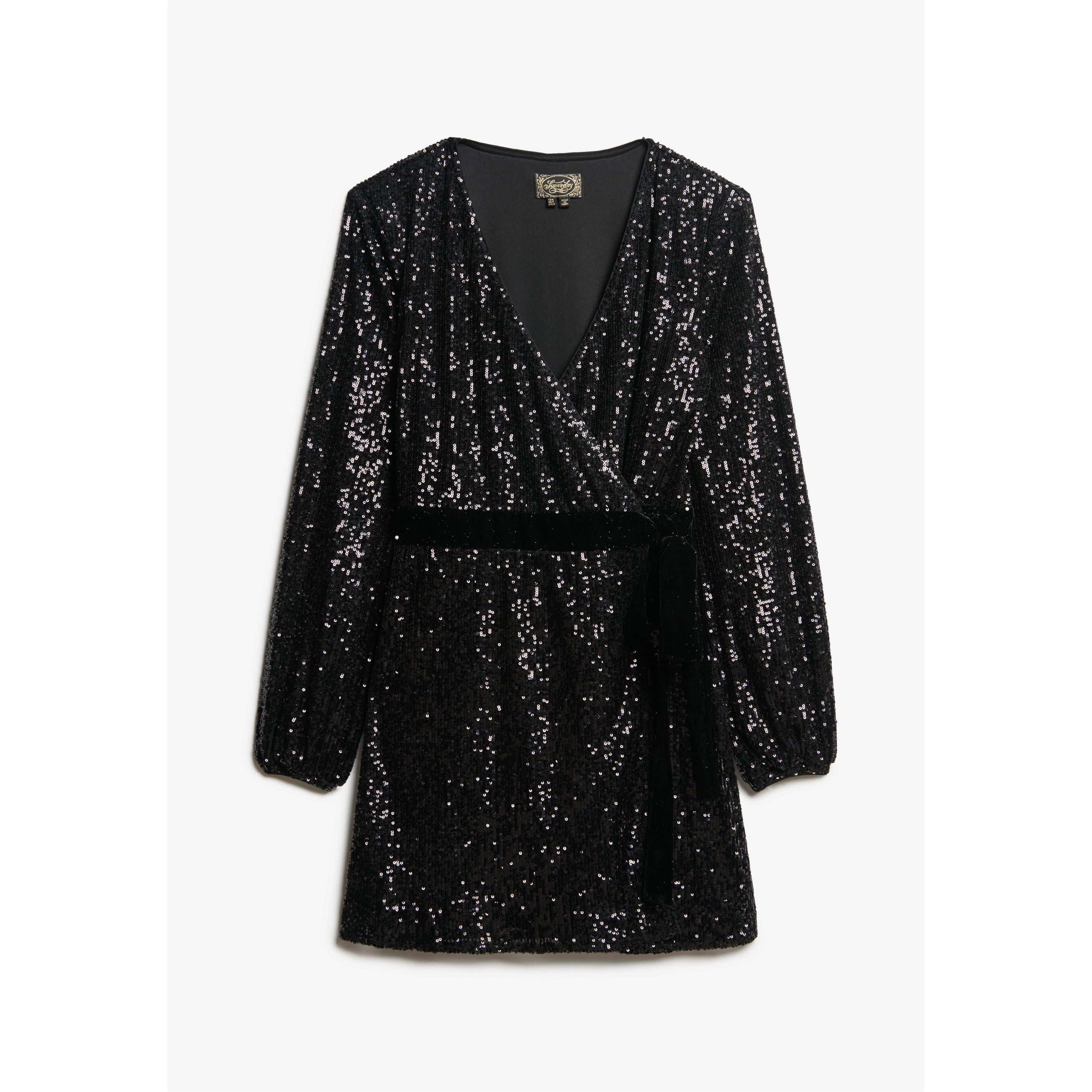 Superdry Sequin Wrap Mini Dress