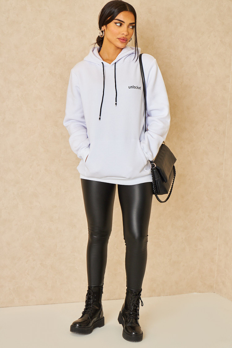 Sweat à capuche blanc Unlocked