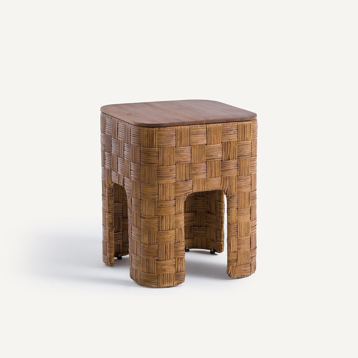 AM.PM<br>Mesa de cabeceira em teca maciça e rattan trançado, Dhalia
