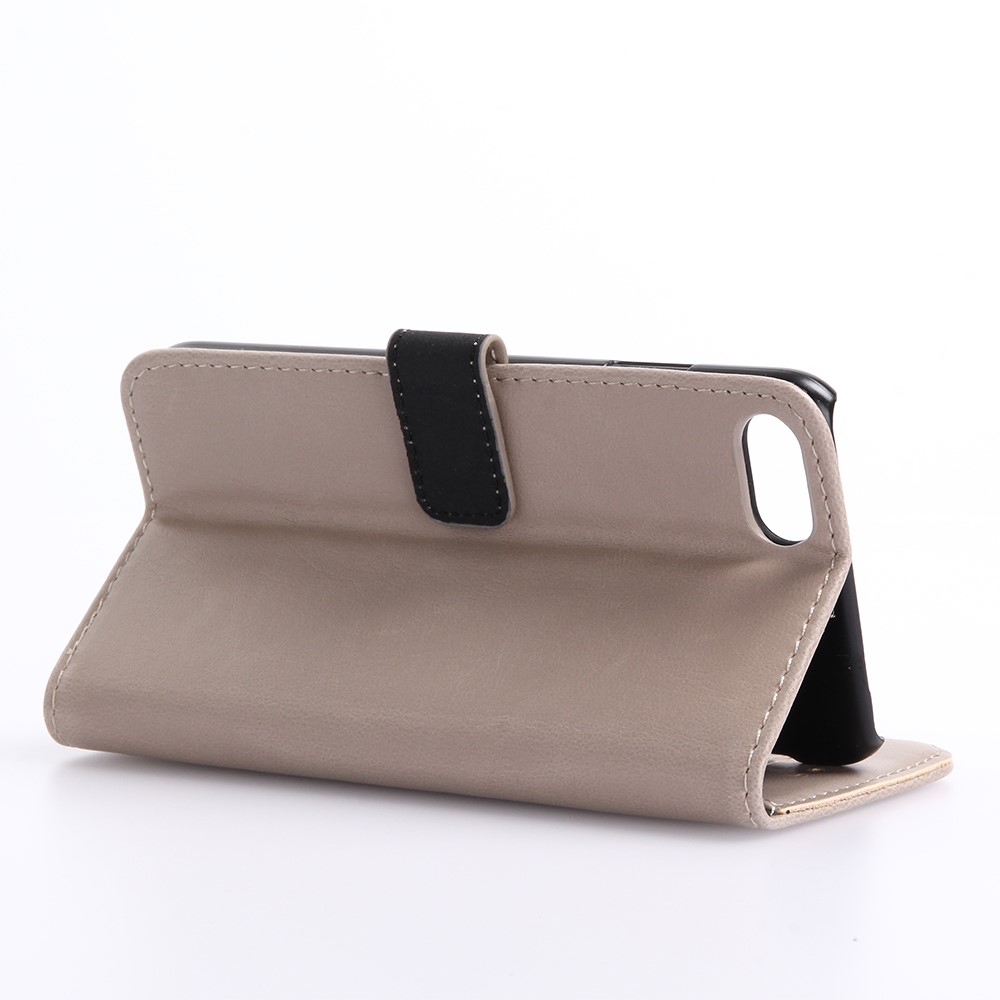 iPhone SE (2022/2020) / 8 / 7 Leder Tasche Flipcover Wallet mit Kartenfächern - Beige