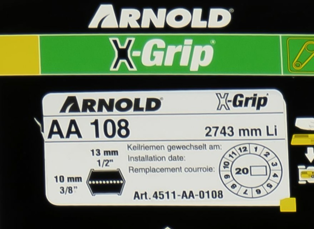 Courroie hexagonale x-grip de type aa 108
