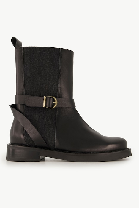 Leder-Stiefeletten, Elastikeinsatz, Wechselfußbett, Weite H