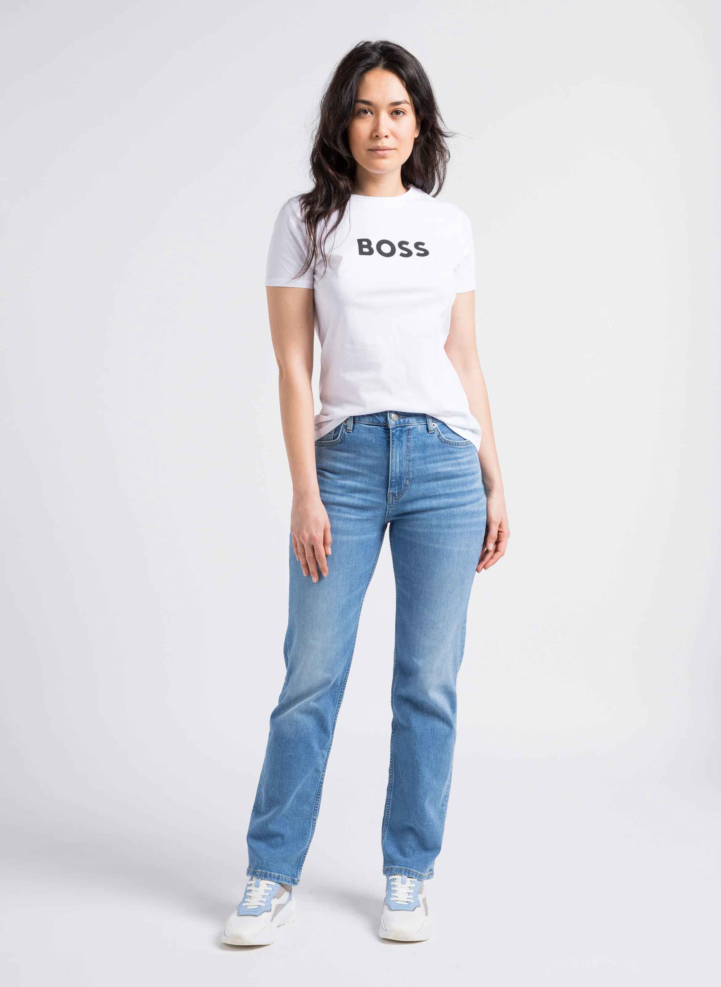 Tee-shirt droit sérigraphié en coton | Blanc
