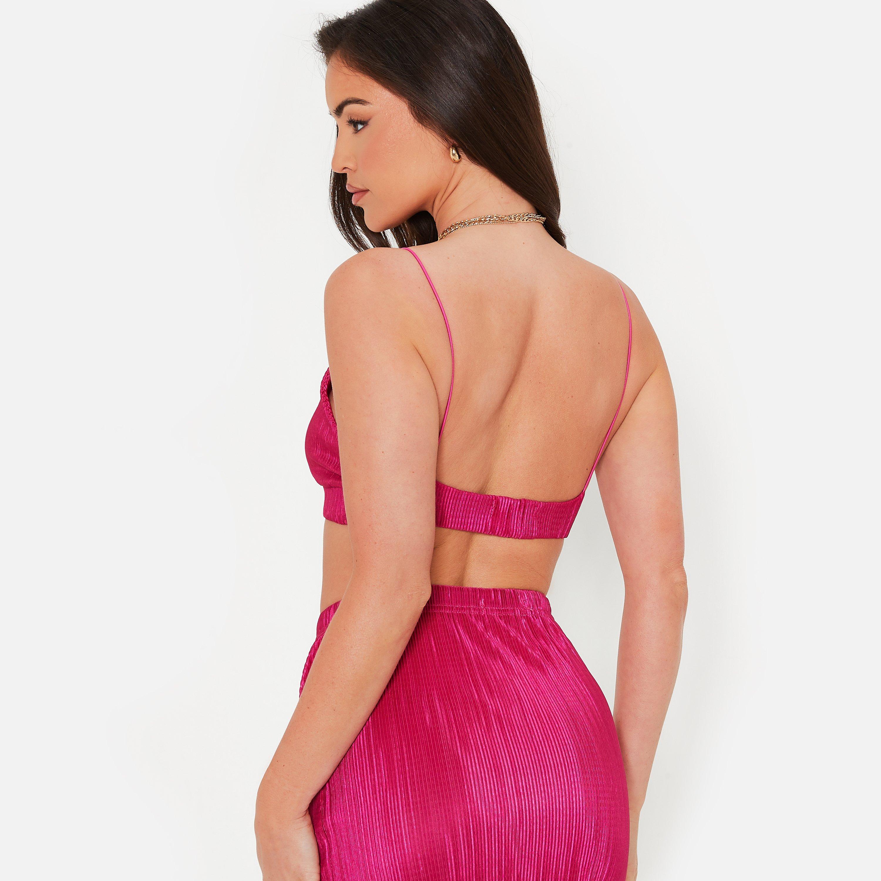 I Saw It First ISAWITFIRST Plisse Triangle Bralet