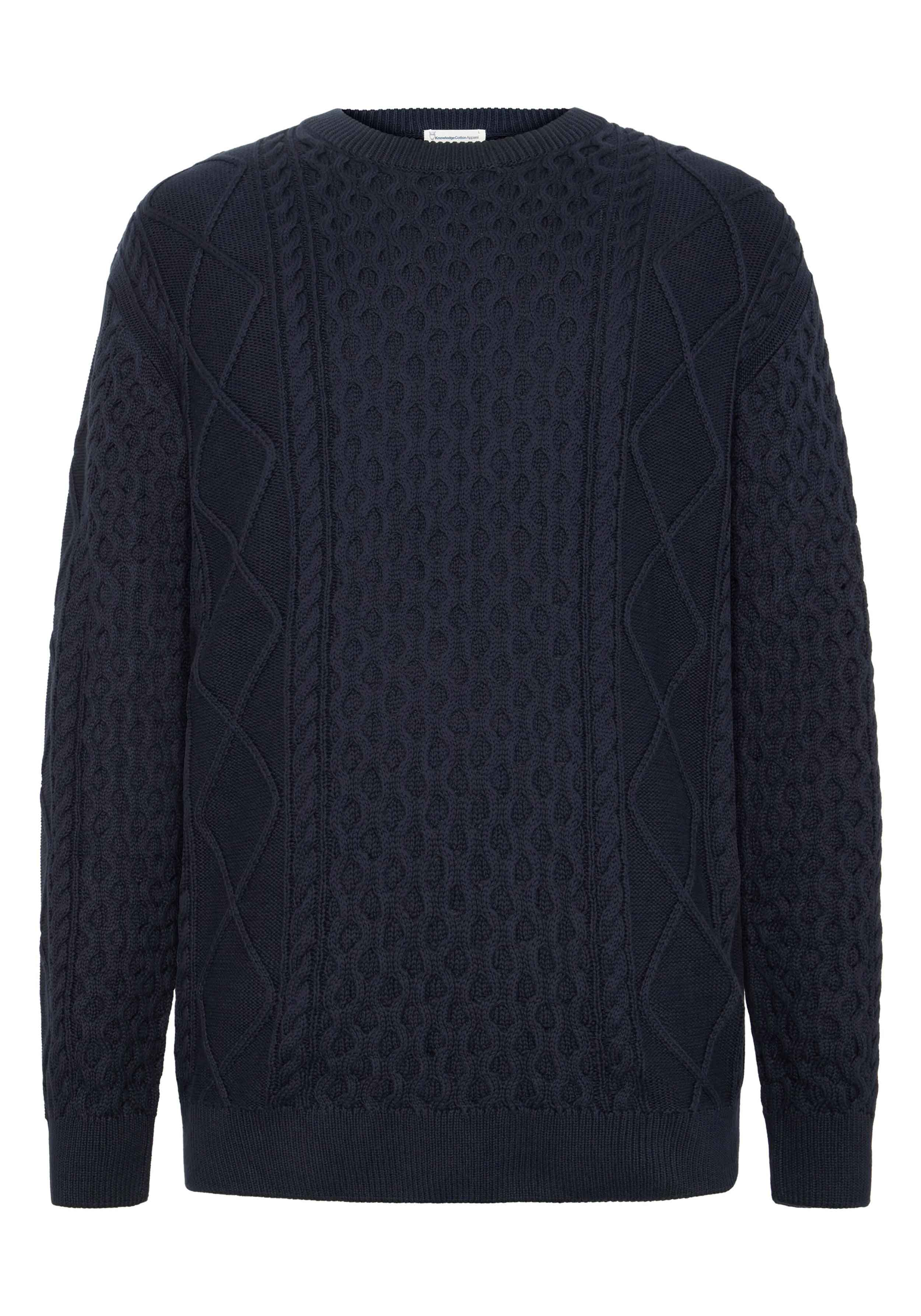Knowledge Cotton Apparel Strickpullover Cable Knit Night Sky