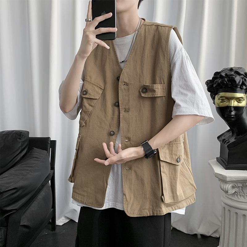 Whyessa - Oversized vest met knoopdetail