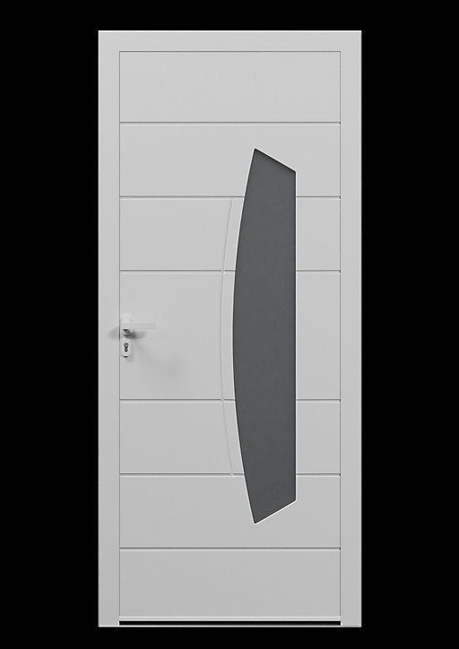 Porte d'entrée alu blanc Tegan H.215 x l.90 cm poussant droit