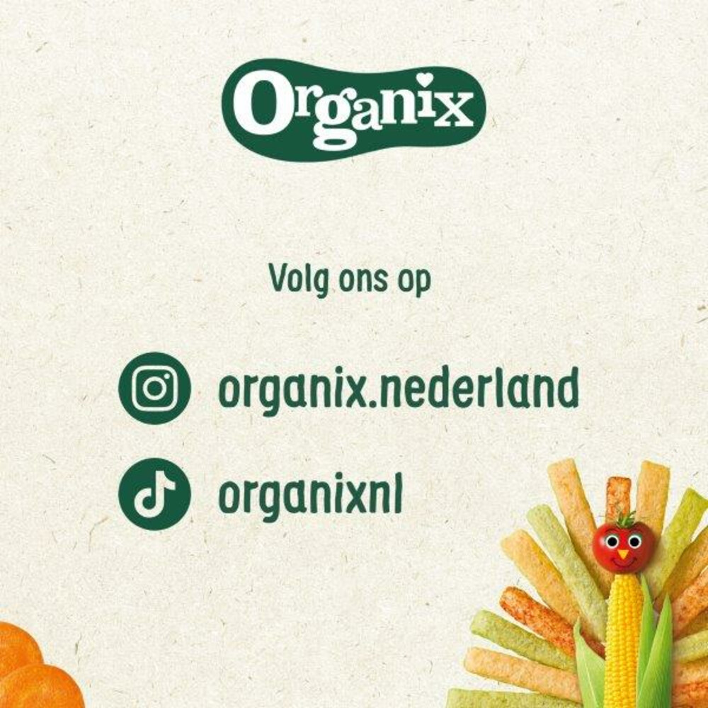6x Organix Knijpfruit 12+m Havermout Abrikoos & Banaan100 gr