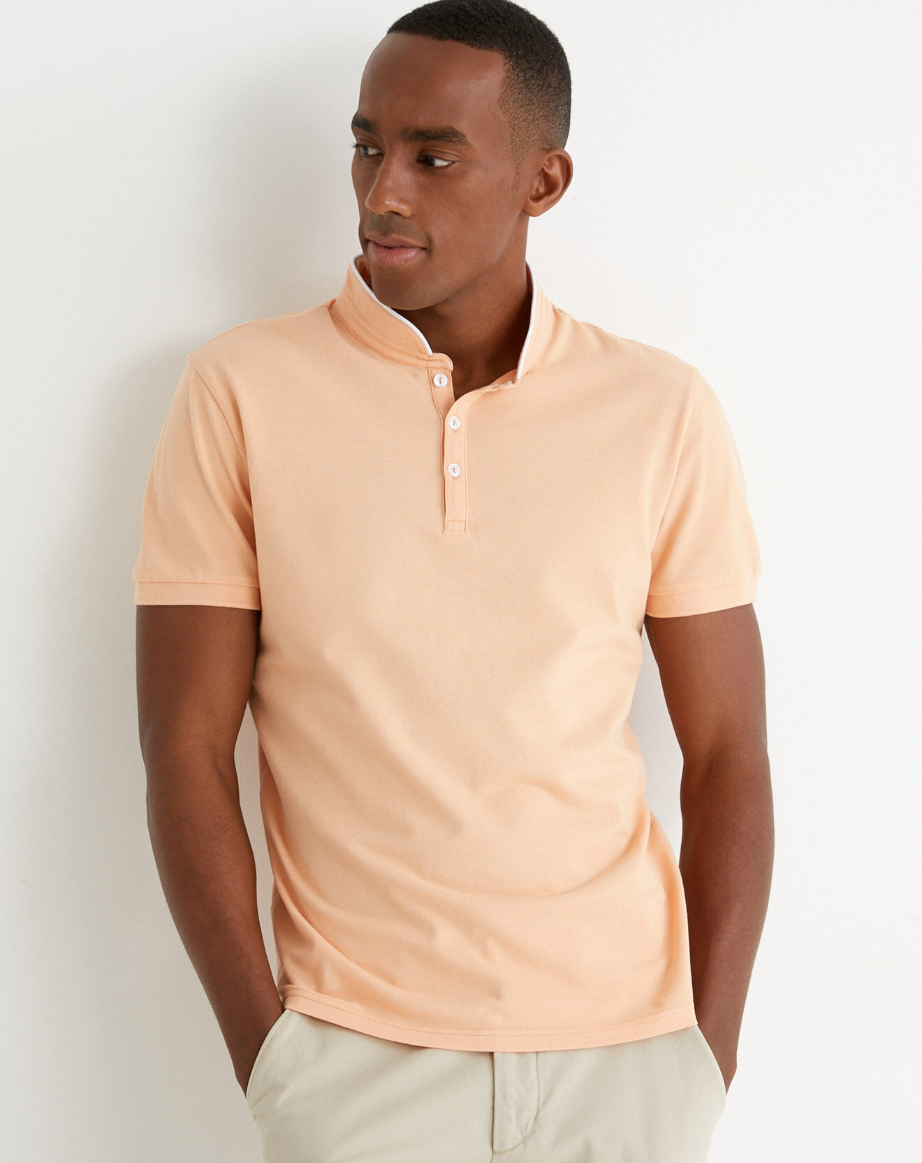 Cyrillus Polo en maille piquée Victor orange clair