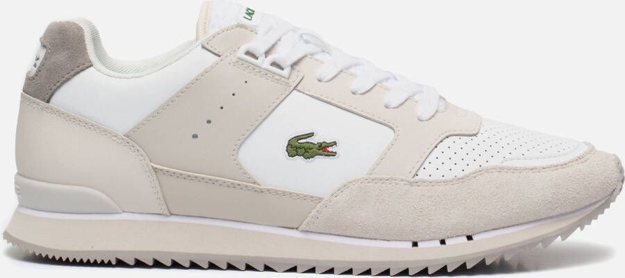 Lacoste Vintage-geïnspireerde Partner Piste Leren Sneakers Beige Heren