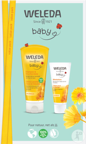 Weleda Coffret Calendula Baby Crème Pour Le Change + Shampoing & Crème De Douche