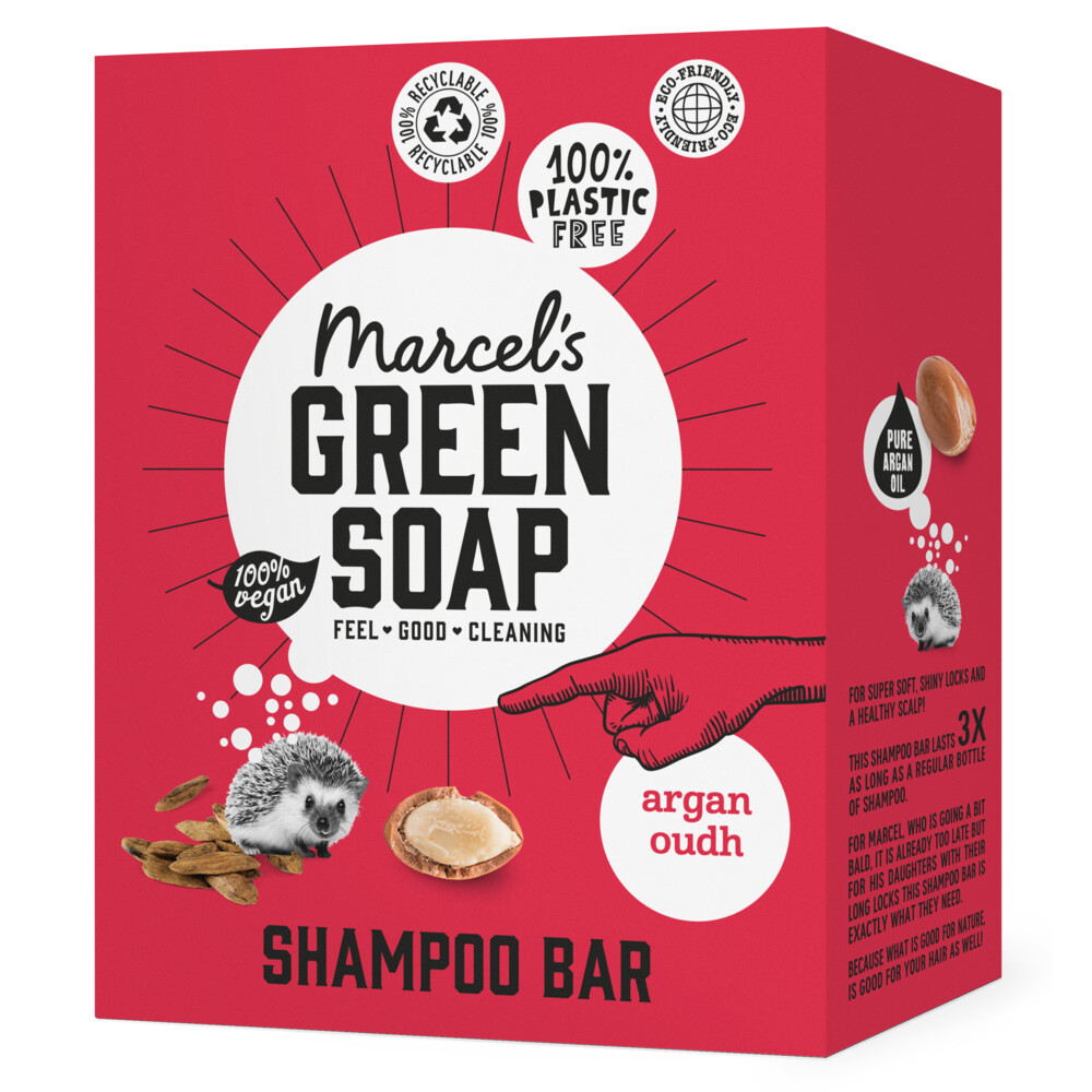 6x Marcel's Green Soap Shampoobar Argan & Oudh90 gr