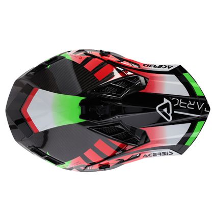 Casque cross Acerbis STEEL CARBON ECE 2206 2024 - Vert / Rouge