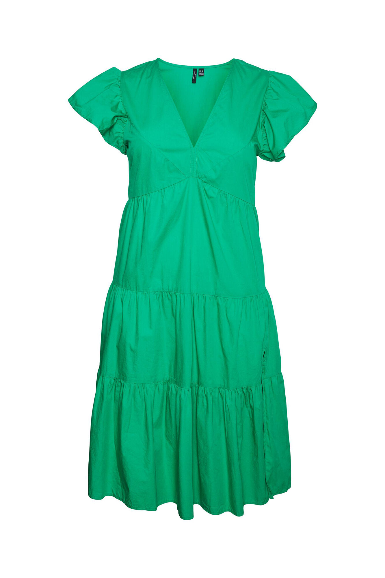 Vestido midi de algodão Curve - Verde