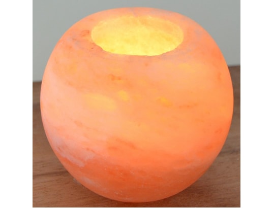 ZEN AROME - Lampe à poser Bougeoir en cristal de sel himalaya sphère 900g