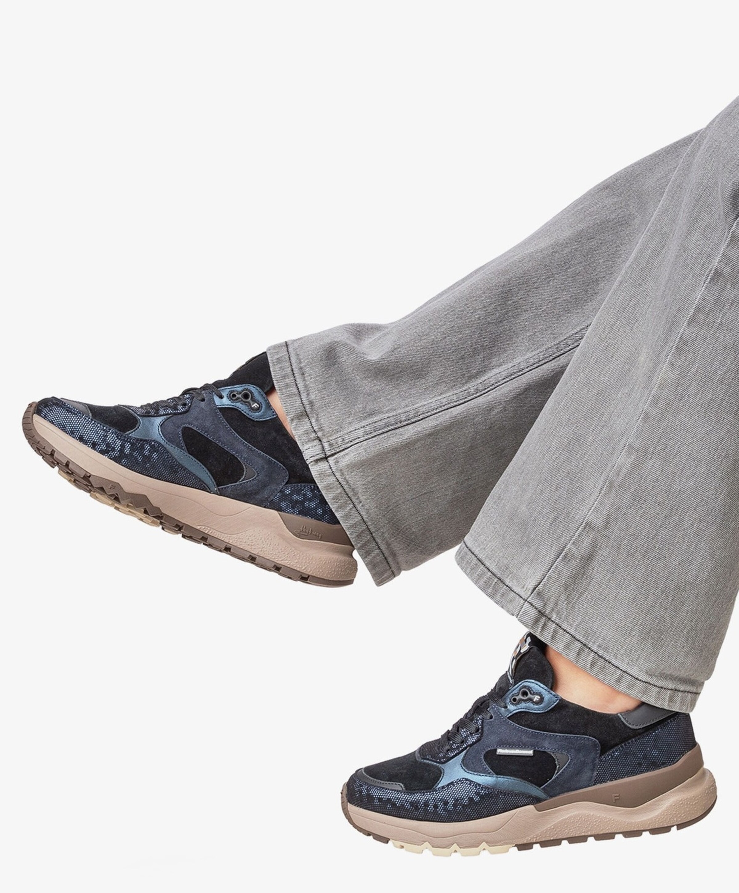 Floris van Bommel dames sneakers blauw