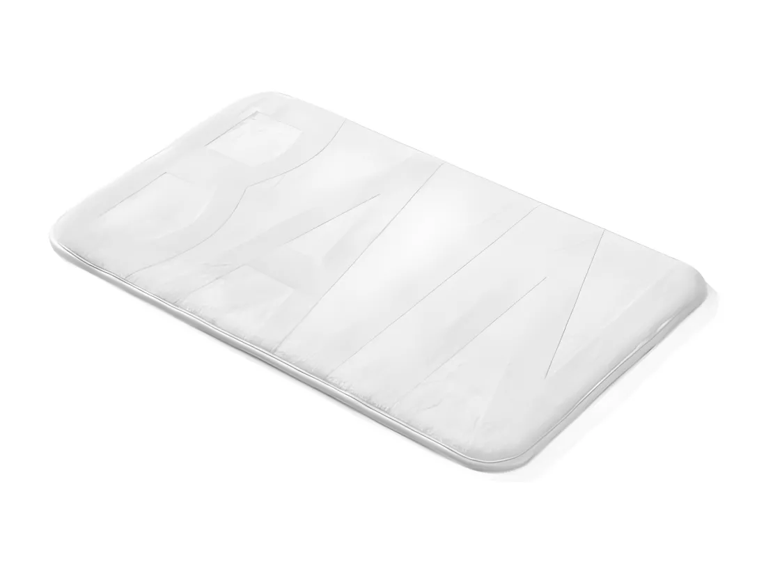 Tapis de Bain 45 x 75 cm Bain Blanc - Microfibre Relief
