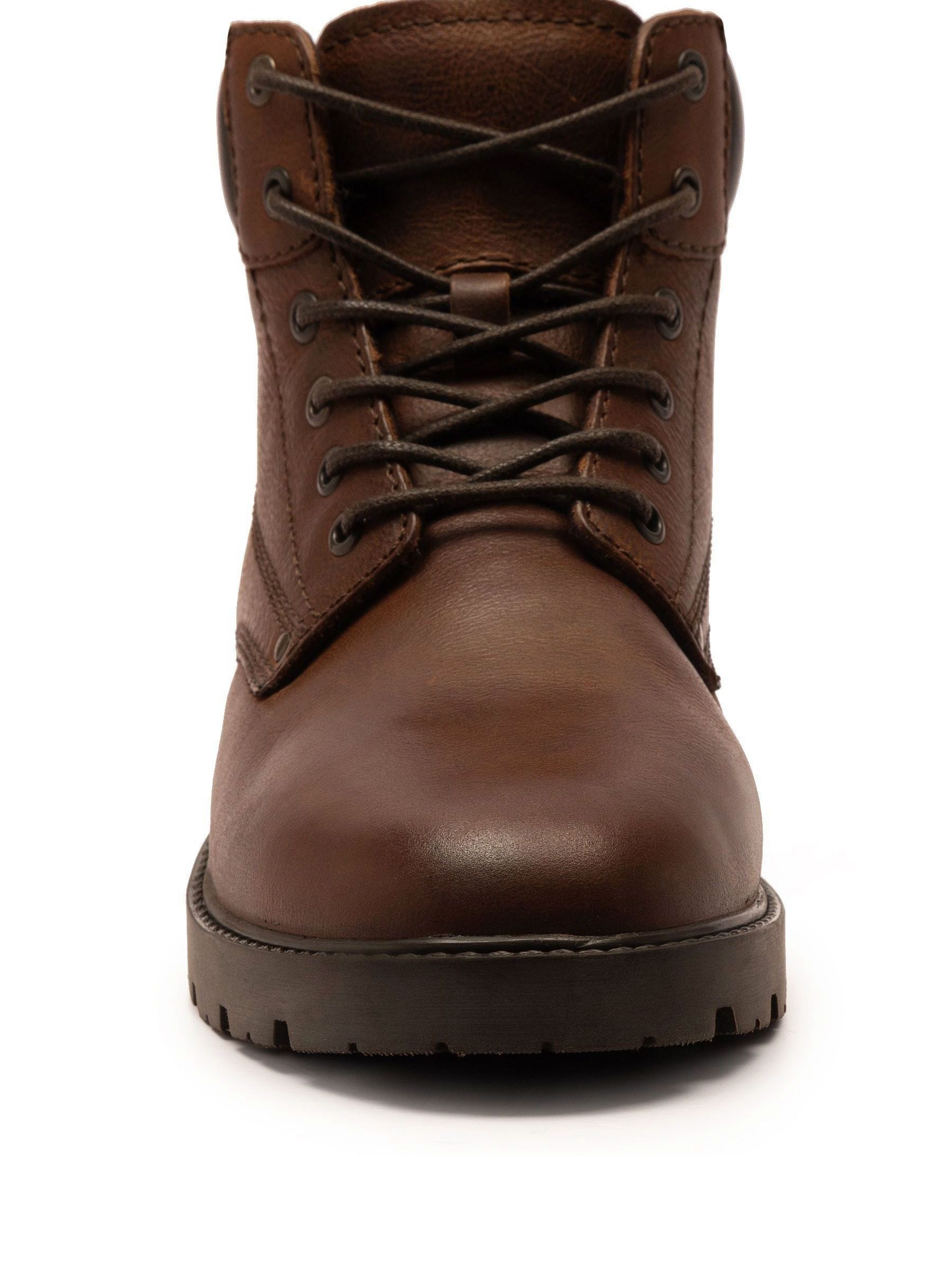 Bruin - Off The Hook Solo Leren Vetersluiting Casual Enkel Boots