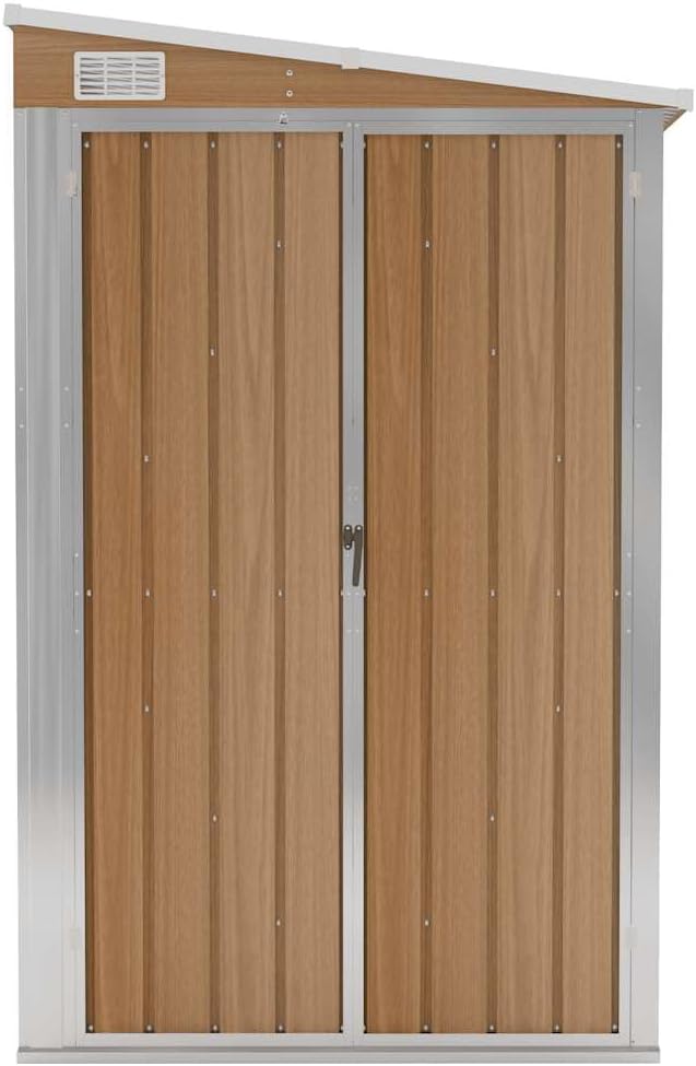 Refined Anbauschuppen Braun 118x288x178 cm Verzinkter Stahl