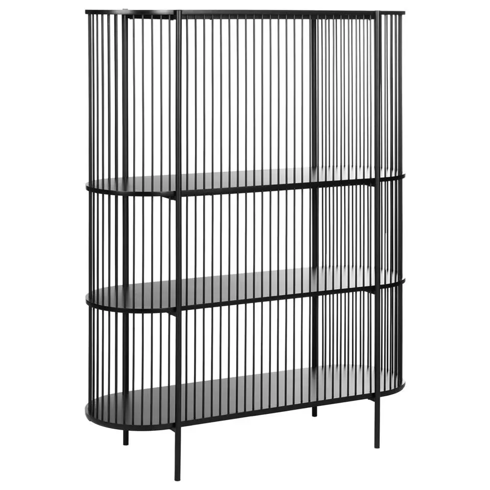 BIRSON - Opbergkast 3 planken - Zwart - MDF