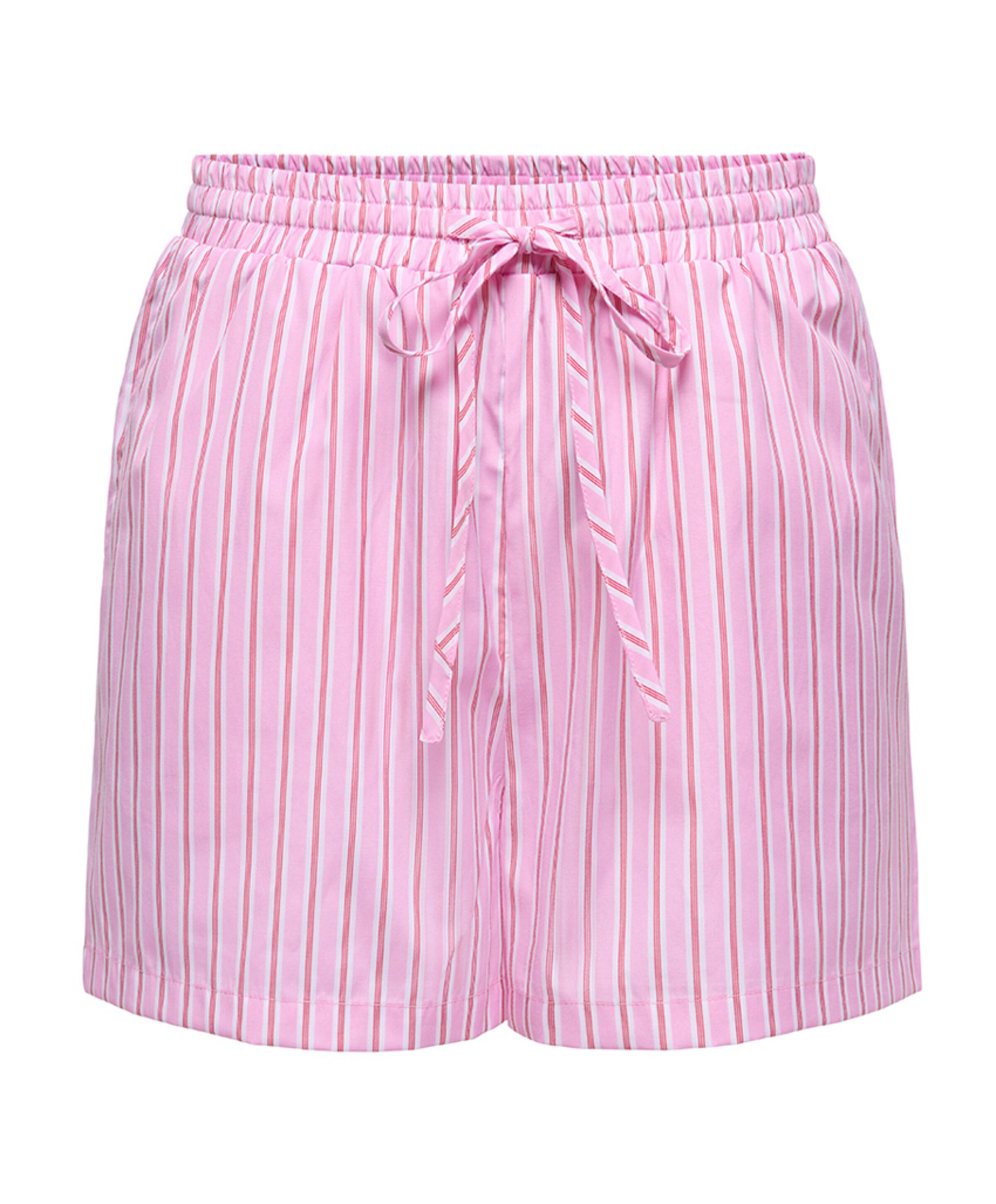 Only ONLLORIS STRIPED WVN dames korte broek roze