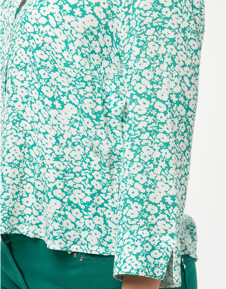 Chemisier vert fleuri