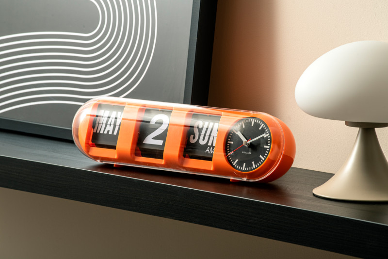 Wall Clock Tube Flip KA6032GR Jungle green