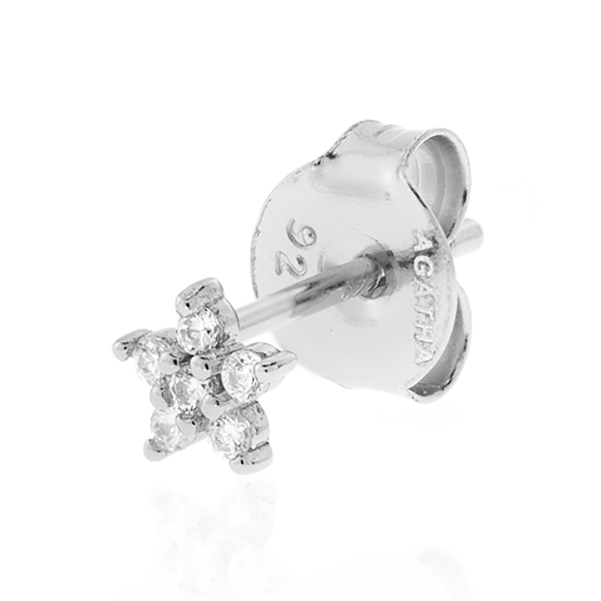 Piercing puce Agatha Flor6 argent oxydes