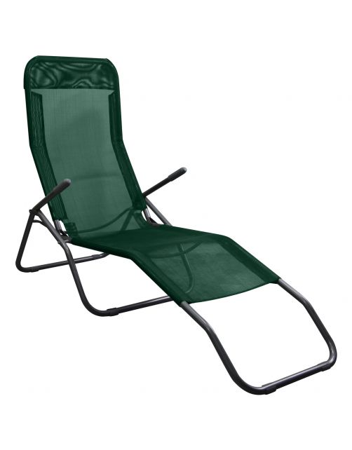 Bestgarden Ligstoel Rocking - Tuinmeubelen - 131\/165 x 66 x 108 cm Donkergroen