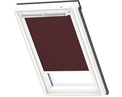 VELUX verduisterend rolgordijn, effen donkerbruin, handbediend, wit frame, DKL C02 4559SWL