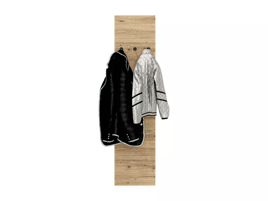 Porte-manteau mural 3 patères Liora Bois