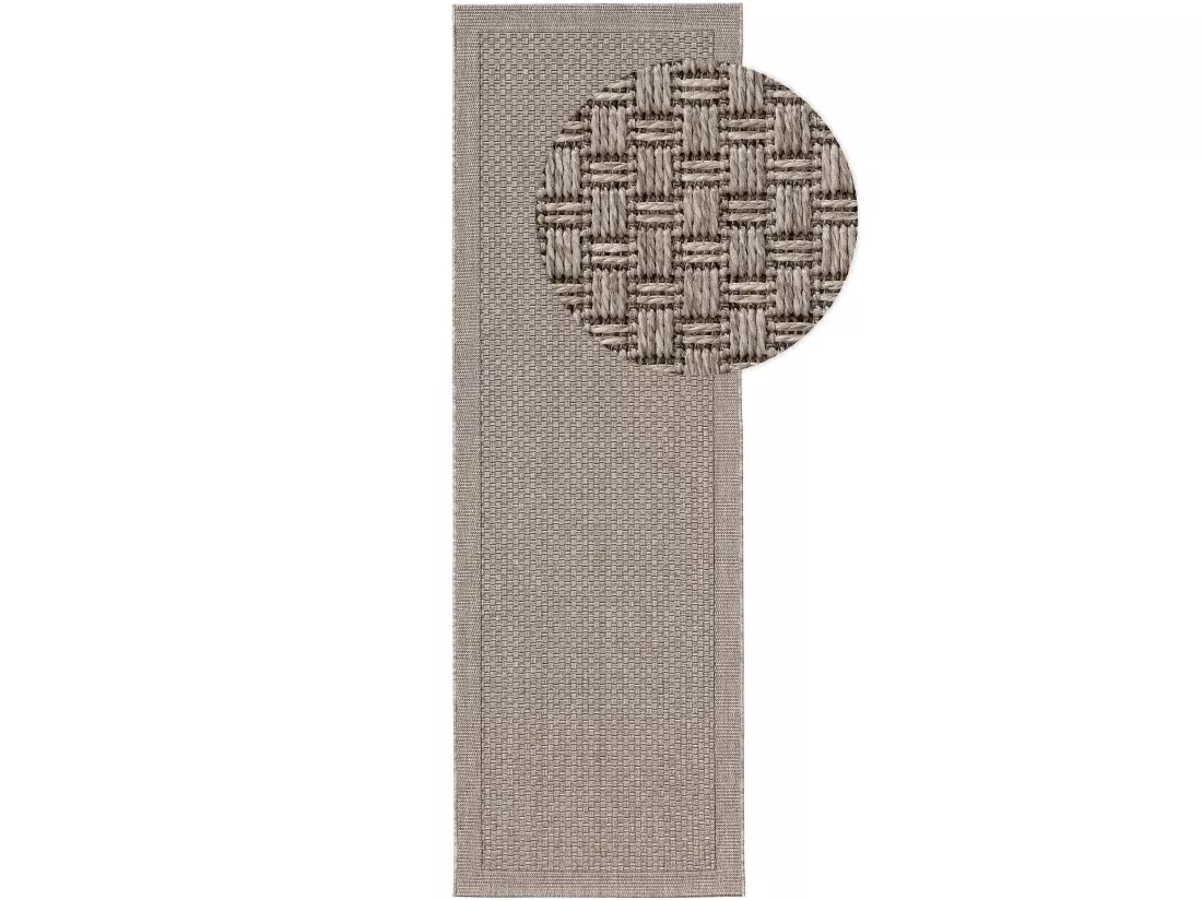 Tapis de couloir extérieur & intérieur Naoto Gris clair 80x240 cm