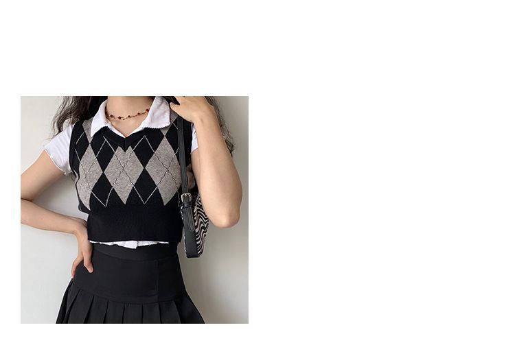 Robynn - Argyle Print Trui Vest