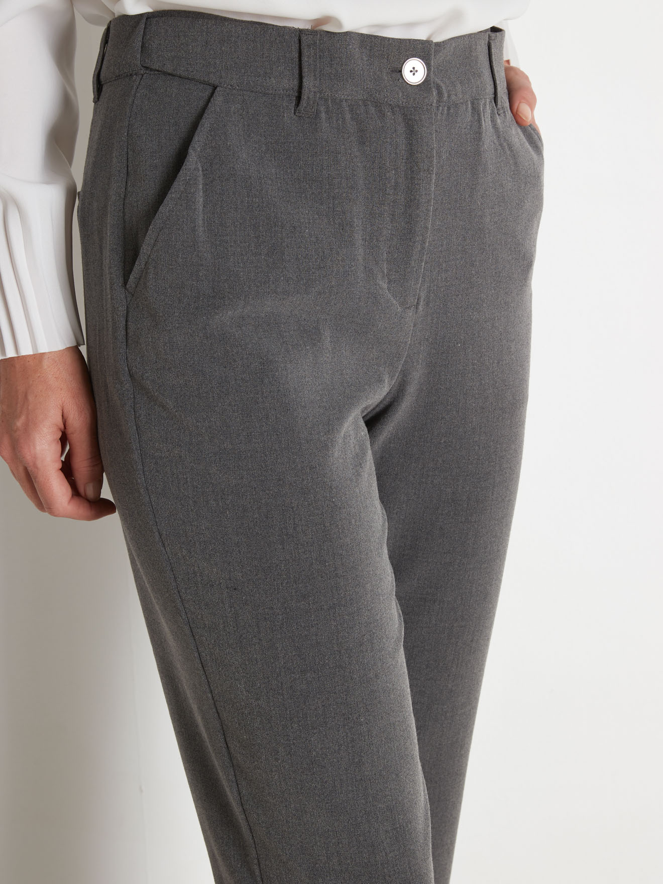 Pantalon ceinture réglable coupe droite