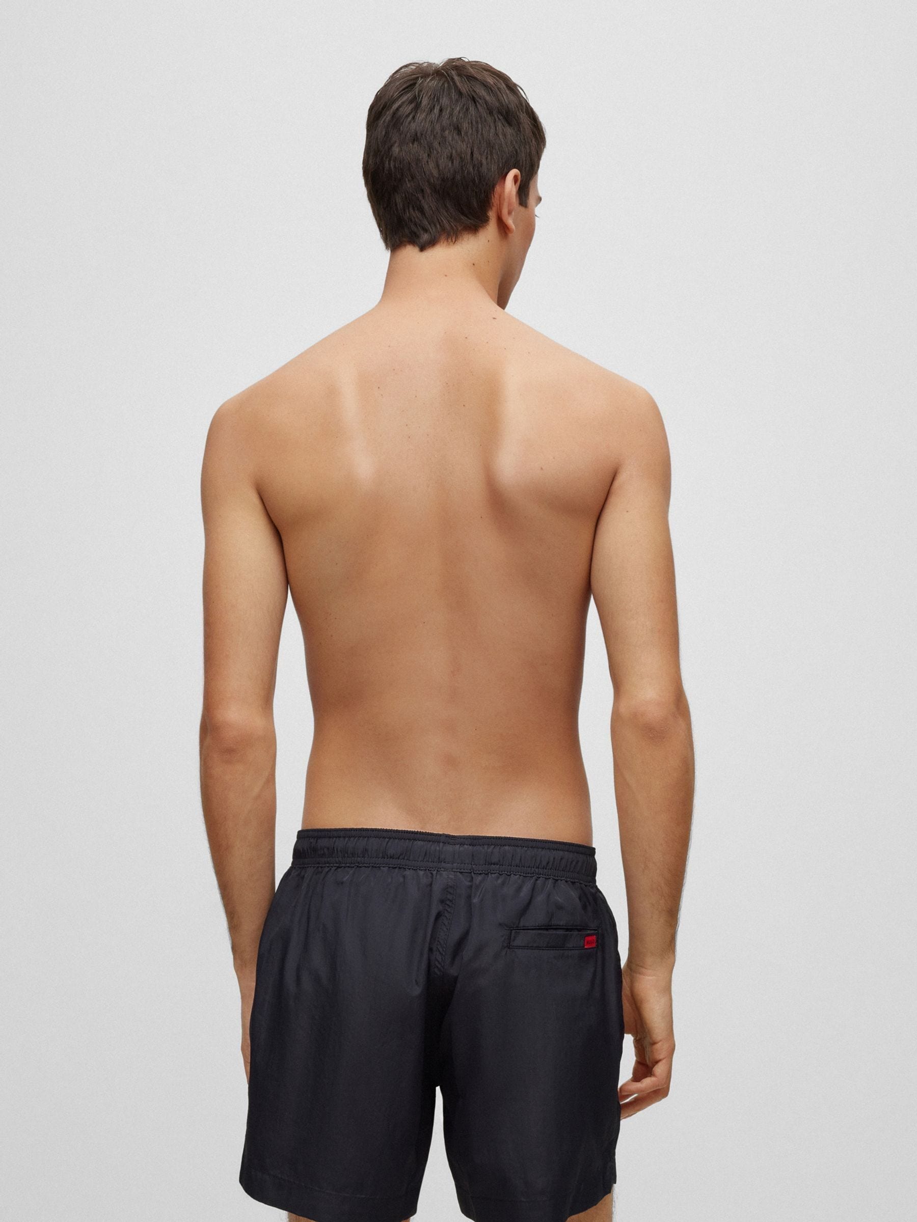 HUGO Logo Label Lined Swim Shorts