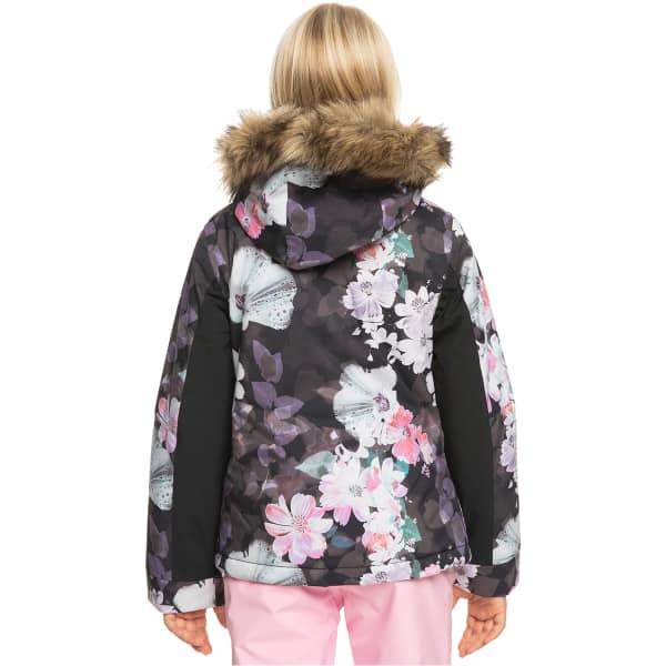 Veste de ski ROXY JET SKI GIRL JK SNJT TRUE BLACK BLURRY FLOWER