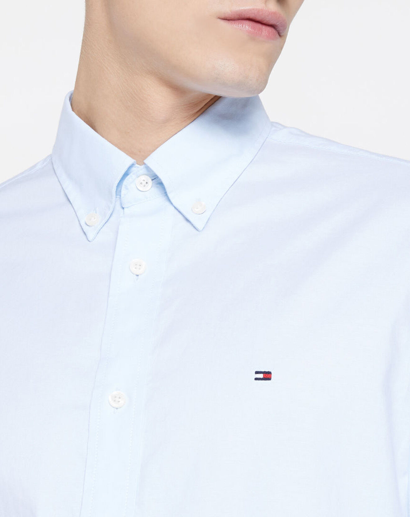 Tommy Hilfiger Chemise droite Refined Oxford Flex bleu clair