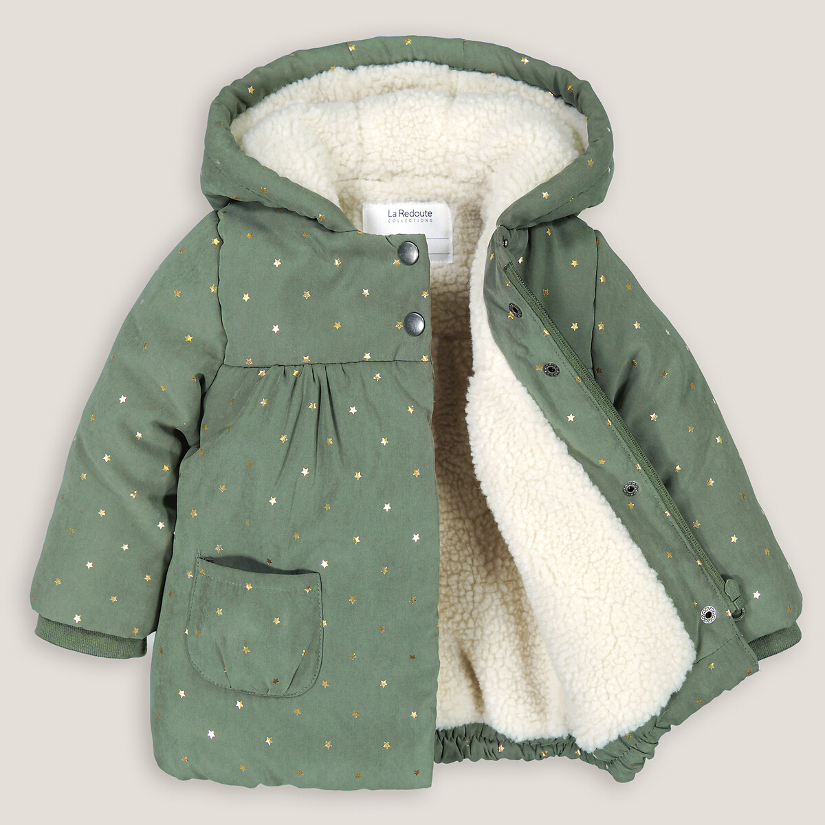 COLEÇÕES LA REDOUTE<br>Parka quente com capuz, estampa de estrelas