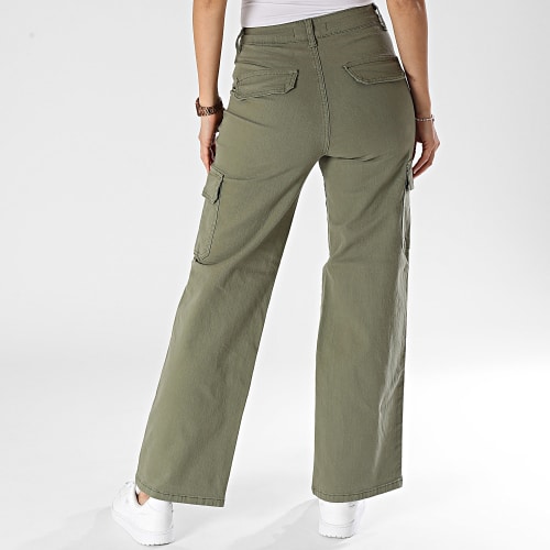 Pantalon Cargo Flare Femme Vert Kaki