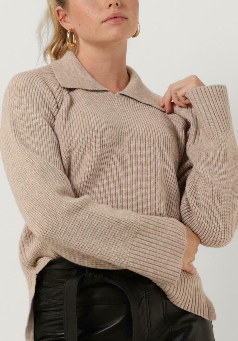 SECOND FEMALE zand second female trui katara knit collar