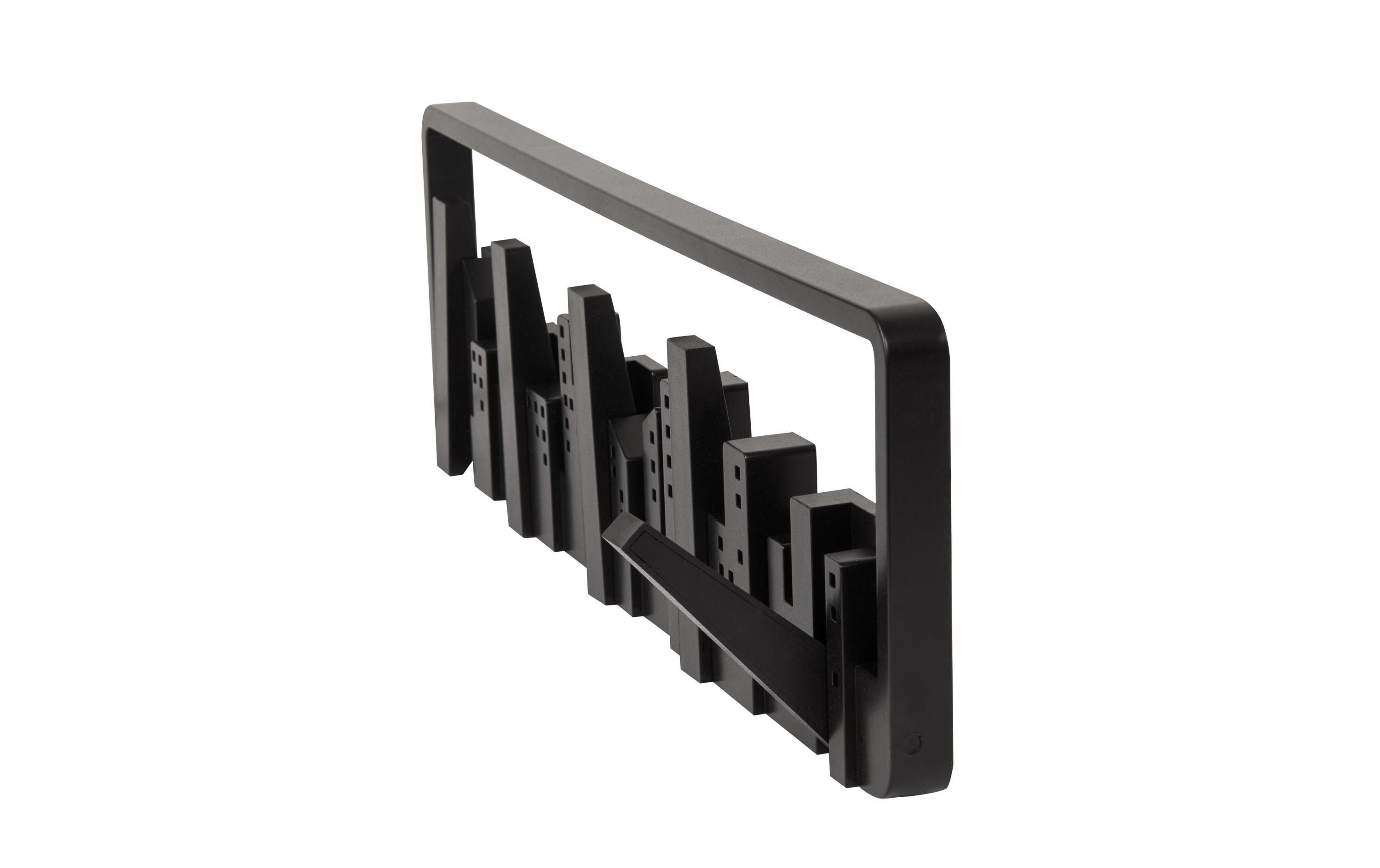 Wandgarderobe Skyline 50 cm, SchwarzGarderobenleiste mit 5 Haken