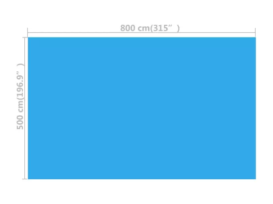 Couverture de piscine rectangulaire 800x500 cm PE Bleu