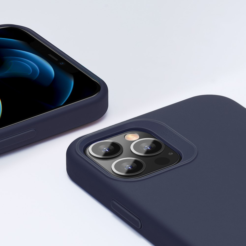 iPhone 12 / 12 Pro Cloud Series Silikon Case Hülle mit Kameraschutz - Dunkelblau